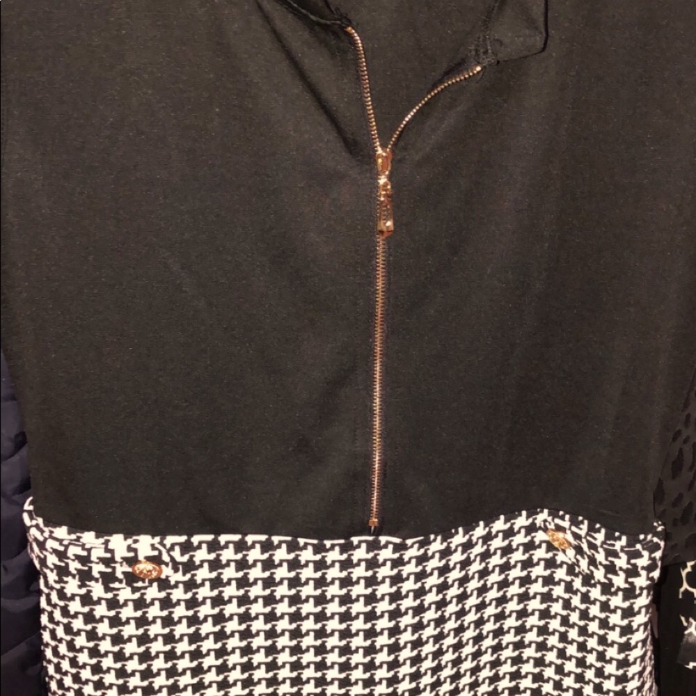 Black dress - checkered skirt